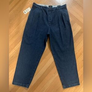 NWT DOCKERS ORIGINAL KHAKI HIGH TAPER PLEATED JEANS WOMENS SIZE 33